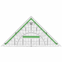 Geometrie-Dreieck 25cm PS glasklar grün hinterlegt