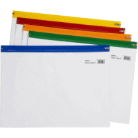 Dokumententaschen A4+ Zippa-Bag transparent/farbig sortiert
