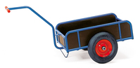 fetra® Handwagen, Ladefläche 845 x 545 mm, Siebdruckplatte, 4 Wände, Vollgummiräder