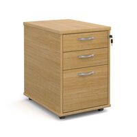 Office tall mobile pedestal drawers - delivery and install - standard width, oak
