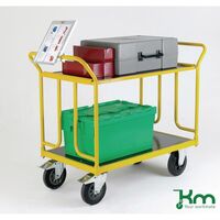 Kongamek heavy duty laminated wood shelf trolleys