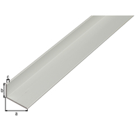 Winkelprofil, ungleichsch., Alu silber elox., LxBxHxS 1000 x 15 x 10 x 1,5 mm