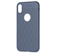 HOCO ADMIRE szilikon telefonvédő (ultravékony, 0.8 mm, lyukacsos, rombusz minta, logó kivágás) KÉK [Apple iPhone XS 5.8]