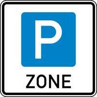Verkehrszeichen VZ 314.1 Beginn einer Parkraumbewirtschaftungszone, 600 x 600, 2mm flach, RA 2