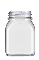 Wide mouth containers square PVC 500ml clear without closure no. 9074073