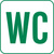 Türkennzeichnung "WC + Rahmen", Folie, 150 x 150 mm, grün