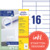 Universal-Etiketten, A4 mit ultragrip, Adressaufkleber, 105 x 33,8 mm, 100 Bogen/1.600 Etiketten, weiß