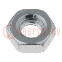 Nut; hexagonal; UNC 6-32; 32; steel; Plating: zinc; Thread: inch