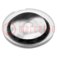 LED lens; round; transparent; Mounting: adhesive tape; H: 4.81mm