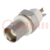 Connector: BNC; socket; female; insulated; straight; 50Ω; soldering