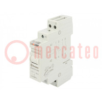 Relay: installation; bistable,impulse; NC + NO; Ucoil: 12VDC; 16A
