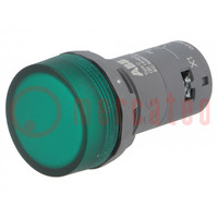 Control lamp; 22mm; CL2; -25÷70°C; Illumin: LED; Ø22mm; 24VAC; green