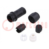 Connector: circular; plug; male; PIN: 4; w/o contacts; for cable