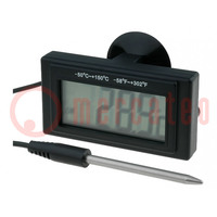 Multiméter: hőmérséklet; digitális,panelmérő; panelre; LCD; 45g