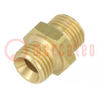 Double nipple; brass; Ext.thread: 1/4"