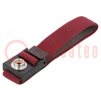 Wristband; ESD; Features: antialergic; red; Kit: ESD wirstband