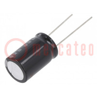 Capacitor: electrolytic; THT; 100uF; 200VDC; Ø16x25mm; Pitch: 7.5mm