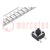 Microswitch TACT; SPST-NO; Pos: 2; 0.05A/12VDC; SMT; 1.57N; 3.8mm