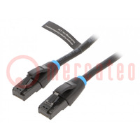 Patch cord; U/UTP; 6; OFC; PVC; schwarz; 5m; 26AWG; Adern: 8