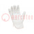 Protective gloves; ESD; XL; polyester,PVC,carbon fiber; white