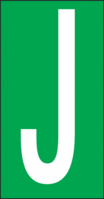 Buchstaben - J, Grün, 38 x 22 mm, Baumwoll-Vinylgewebe, Selbstklebend, B-500