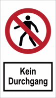 Warnaufsteller - Für Fußgänger verboten, Kein Durchgang, Blau, 72 cm, Massiv