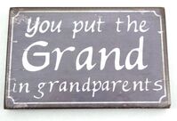 Grandparents Message Plaque - Grey, 25cm x 16cm