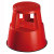 Rollhocker Kunststoff, rot, 3 Rollen, integrierter Gummistandring, Tragkraft: 15