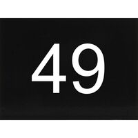 Produktbild zu Targhetta numerica autoadesiva, 40 x 30 mm, tipo 49, plastica nero lucido