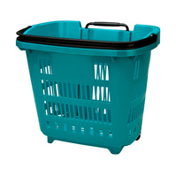 Rolling basket 34 liter | turquoise zwart