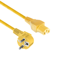 ACT Stromkabel Netzstecker CEE 7/7 Stecker (abgewinkelt) - C15 gelb 1 m
