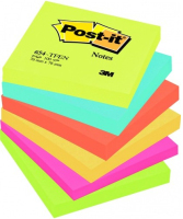 3M M654TFEN zelfklevend notitiepapier Vierkant Blauw, Groen, Oranje, Roze, Geel 100 vel Zelfplakkend