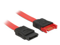 DeLOCK SATA III/SATA III, 0.1 m SATA-kabel 0,1 m SATA 7-pin Zwart, Rood