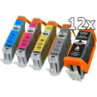 Ampertec PGI-550XLKIT12 Druckerpatrone Kompatibel Hohe (XL-) Ausbeute Schwarz, Cyan, Grau, Magenta, Gelb
