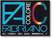 Fabriano Colore FA/C blocco 25 fogli 5 colori 24x33 cm