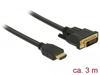 DeLOCK 85655 video cable adapter 3 m HDMI Type A (Standard) DVI Black
