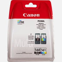 Canon PG-560 / CL-561 cartucho de tinta 2 pieza(s) Original Rendimiento estándar Negro, Cian, Magenta, Amarillo