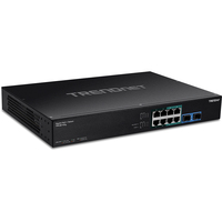 Trendnet TPE-BG102G łącza sieciowe Nie zarządzany Gigabit Ethernet (10/100/1000) Obsługa PoE 1U Czarny