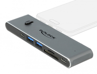 DeLOCK 87752 Notebook-Dockingstation & Portreplikator Kabelgebunden USB 3.2 Gen 1 (3.1 Gen 1) Type-C Grau