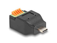 DeLOCK 66456 tussenstuk voor kabels USB-C 5 pin terminal block Zwart, Groen