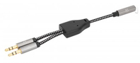 Manhattan 356121 audio kabel 0,15 m 3.5mm 2 x 3.5mm Zwart, Zilver