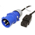 Bachmann 346.112 electriciteitssnoer Zwart, Blauw 3 m IEC 309 C19 stekker