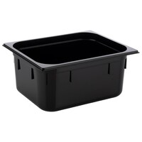 APS GN-Behälter 1/2 aus schwarzem Polycarbonat, Mit Literskalierung, Robust und