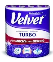 Ręcznik w roli celulozowy VELVET Turbo, 3-warstwowy, 300 listków, biały