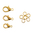 Spring Clasps: Gold Plated: 1 Pack of 3