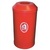 Micro Litter Bin - 42 Litre - Red (10-14 working days) - Stainless Steel Flip Top Lid - Plastic Liner
