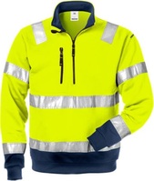 FRISTADS 100134 High Vis Zipper-Sweatshirt Kl. 3 728 SHV Gr. 5XL Warnschutz-Gelb