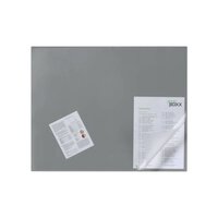 Durable Desk Mat with Transparent Overlay 650 x 520mm Grey 720310