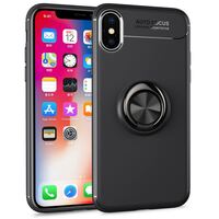 NALIA 360° Holder Ring Case compatible with iPhone X XS, Slim-Fit Protective Smart-Phone Back-Cover for Magnetic Car Mount, Thin Shockproof Kickstand Silicone Protector Bumper S...