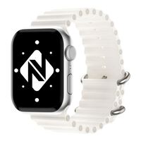 NALIA Silicone Bracelet Ocean Style Smart Watch Strap compatible with Apple Watch Strap Ultra/SE & Series 8/7/6/5/4/3/2/1, 42mm 44mm 45mm 49mm, iWatch Sports-Band Men Women White